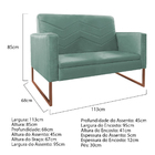 Namoradeira Decorativa Bella Base De Ferro Bronze Linho - Ama