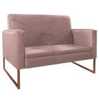 Namoradeira Decorativa Bella Base De Ferro Bronze Linho - Ama