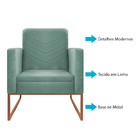 Namoradeira Decorativa Bella Base De Ferro Bronze Linho - Doc