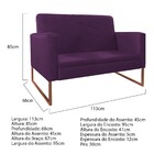 Namoradeira Decorativa Bella Base De Ferro Bronze Suede - Ama