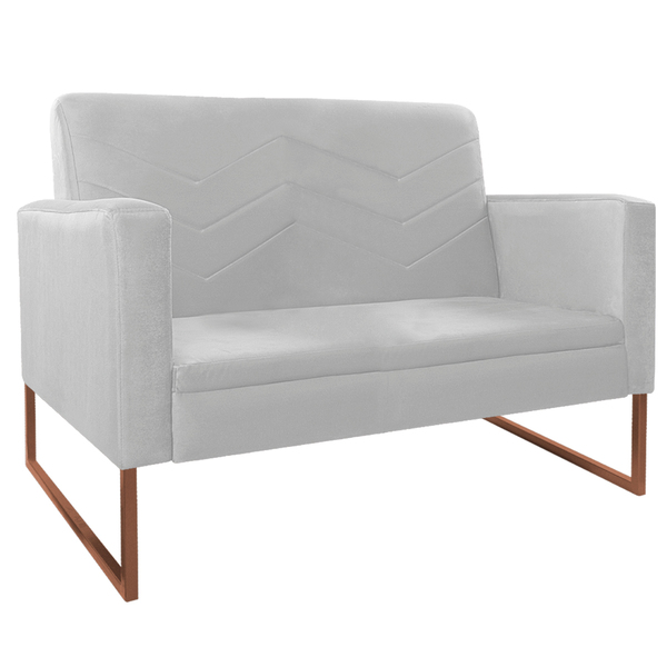 Namoradeira Decorativa Bella Base De Ferro Bronze Suede - Doc