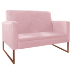 Namoradeira Decorativa Bella Base De Ferro Bronze Suede - Doc