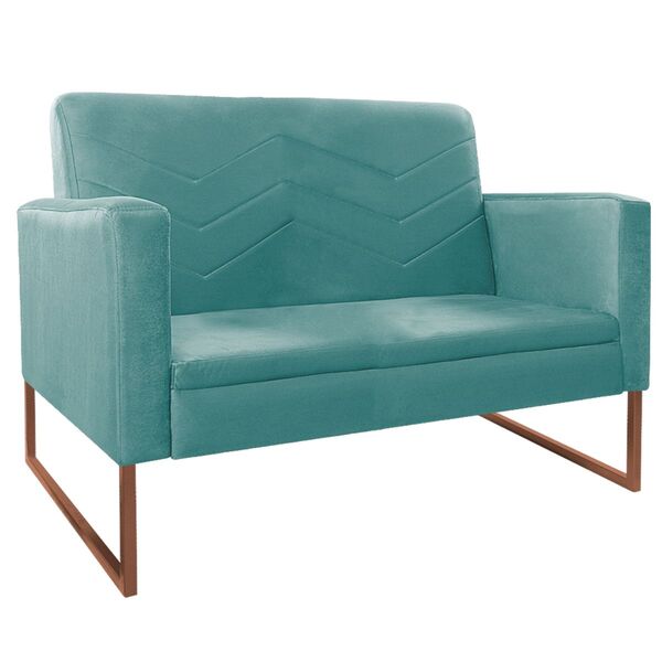 Namoradeira Decorativa Bella Base De Ferro Bronze Suede - Doc