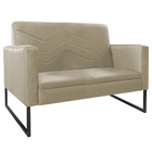 Namoradeira Decorativa Bella Base De Ferro Preta Linho - Amar