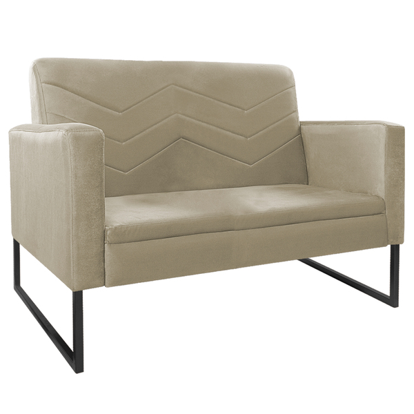 Namoradeira Decorativa Bella Base De Ferro Preta Linho - Amar