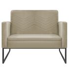 Namoradeira Decorativa Bella Base De Ferro Preta Linho - Amar