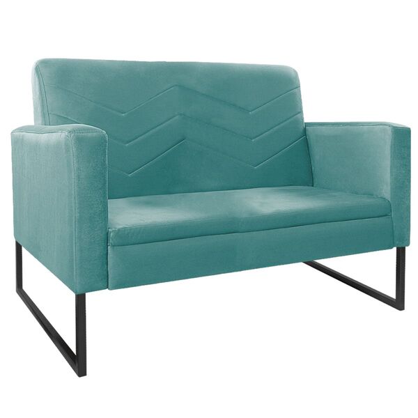 Namoradeira Decorativa Bella Base De Ferro Preta Suede - Amar