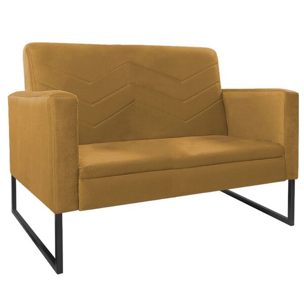 Namoradeira Decorativa Bella Base De Ferro Preta Suede - Amar