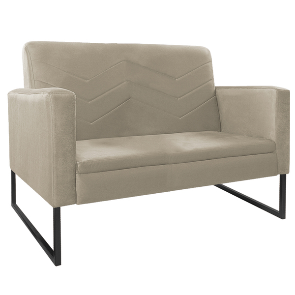 Namoradeira Decorativa Bella Base De Ferro Preta Suede - Amar