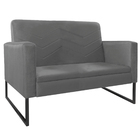 Namoradeira Decorativa Bella Base De Ferro Preta Suede - Amar