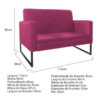 Namoradeira Decorativa Bella Base De Ferro Preta Suede - Amar