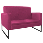 Namoradeira Decorativa Bella Base De Ferro Preta Suede - Amar