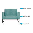 Namoradeira Decorativa Bella Base De Ferro Preta Suede - Doce