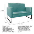 Namoradeira Decorativa Bella Base De Ferro Preta Suede - Doce