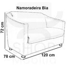 Namoradeira Decorativa Bia 2 Lugares Suede Branco