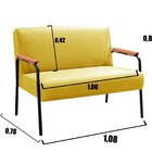 Namoradeira Decorativa Braços Fixo Jade Amarelo