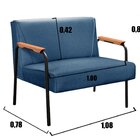 Namoradeira Decorativa Braços Fixo Jade Azul