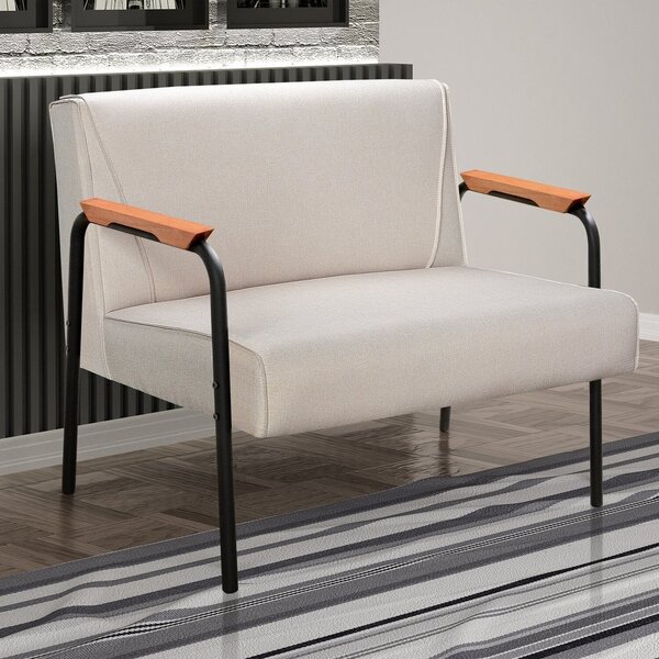 Namoradeira Decorativa Braços Fixo Jade Bege