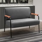 Namoradeira Decorativa Braços Fixo Jade Cinza Grafite