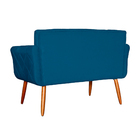 Namoradeira Decorativa Isabela Pés Palito Suede Azul Royal -