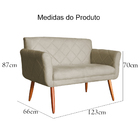 Namoradeira Decorativa Isabela Pés Palito Suede Bege - Ds Est