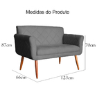 Namoradeira Decorativa Isabela Pés Palito Suede Cinza - Ds Es