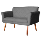 Namoradeira Decorativa Isabela Pés Palito Suede Cinza - Ds Es