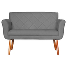 Namoradeira Decorativa Isabela Pés Palito Suede Cinza - Ds Es