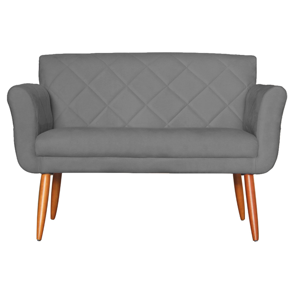 Namoradeira Decorativa Isabela Pés Palito Suede Cinza - Ds Es