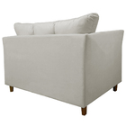 Namoradeira Decorativa Isis Pés Trapézio Suede Bege - Ds Esto