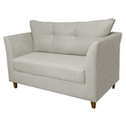 Namoradeira Decorativa Isis Pés Trapézio Suede Bege - Ds Esto