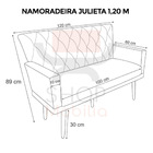 Namoradeira Decorativa Julieta 1 20 M Pés Madeira Suede Turqu