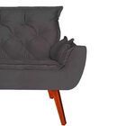 Namoradeira Decorativa Melissa 2 Lugares Madeira Suede Cinza