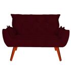 Namoradeira Decorativa Melissa 2 Lugares Pés Madeira Suede Ma