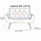 Namoradeira Decorativa Melissa 2 Lugares Pés Madeira Suede Ro