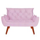 Namoradeira Decorativa Melissa 2 Lugares Pés Madeira Suede Ro