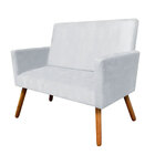 Namoradeira Decorativa Nina Com Pés Madeira Corano Branco