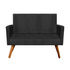 Namoradeira Decorativa Nina Com Pés Madeira Corano Preto