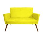 Namoradeira Decorativa Nina Com Rodapé Suede Amarelo - Ds Est