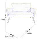 Namoradeira Decorativa Nina Com Rodapé Suede Cinza - Ds Móveis