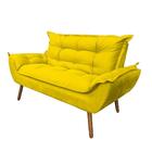 Namoradeira Decorativa Opala 2 Lugares Suede Amarelo
