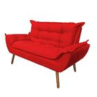 Namoradeira Decorativa Opala 2 Lugares Suede Vermelho