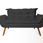 Namoradeira Decorativa Opala Pés Palito Suede Cinza Web Shop