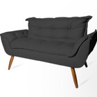 Namoradeira Decorativa Opala Pés Palito Suede Cinza Web Shop