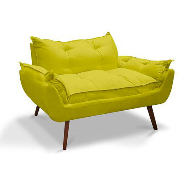 Namoradeira Decorativa Opala Suede Amarelo