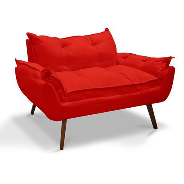 Namoradeira Decorativa Opala Suede Vermelho