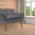Namoradeira Decorativa Para Sala De Estar Opala Suede Cinza -