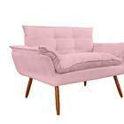 Namoradeira Decorativa Para Sala De Estar Opala Suede Rosê -