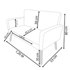 Namoradeira Decorativa Para Sala Nina Suede Cinza Pé Castanho