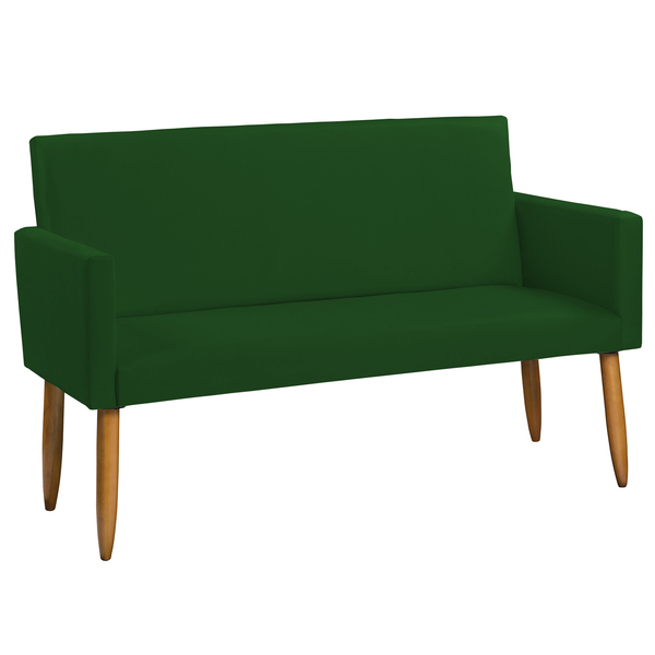 Namoradeira Decorativa Para Sala Nina Suede Verde Pé Castanho
